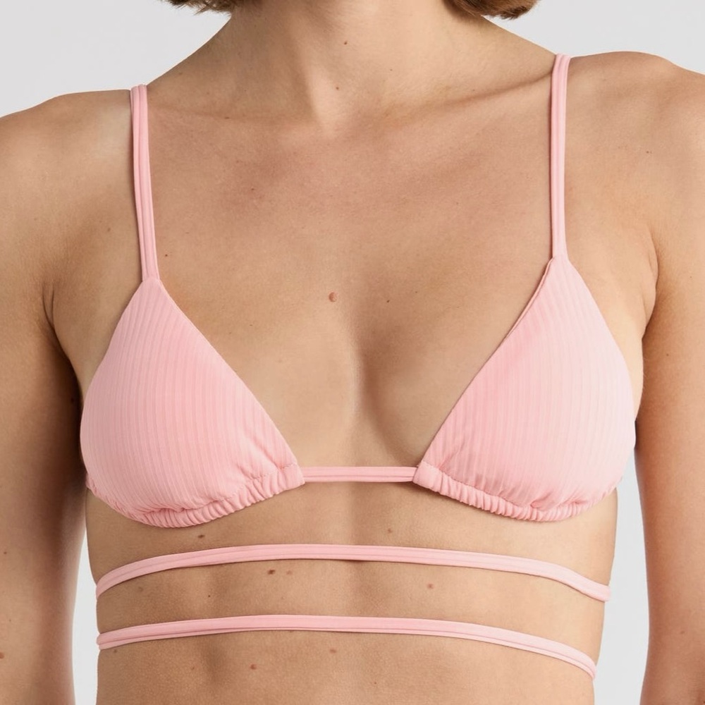 NWT Vitamin A Pink Coral Bikini Top and Bottoms Size Large - Picture 2 of 10